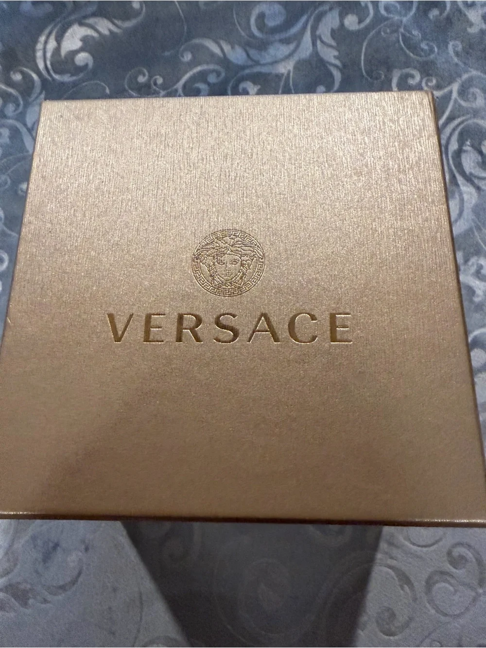 Versace Silver Dial Black Leather Strap Men's Watch